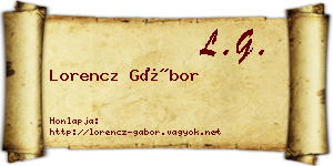 Lorencz Gábor névjegykártya